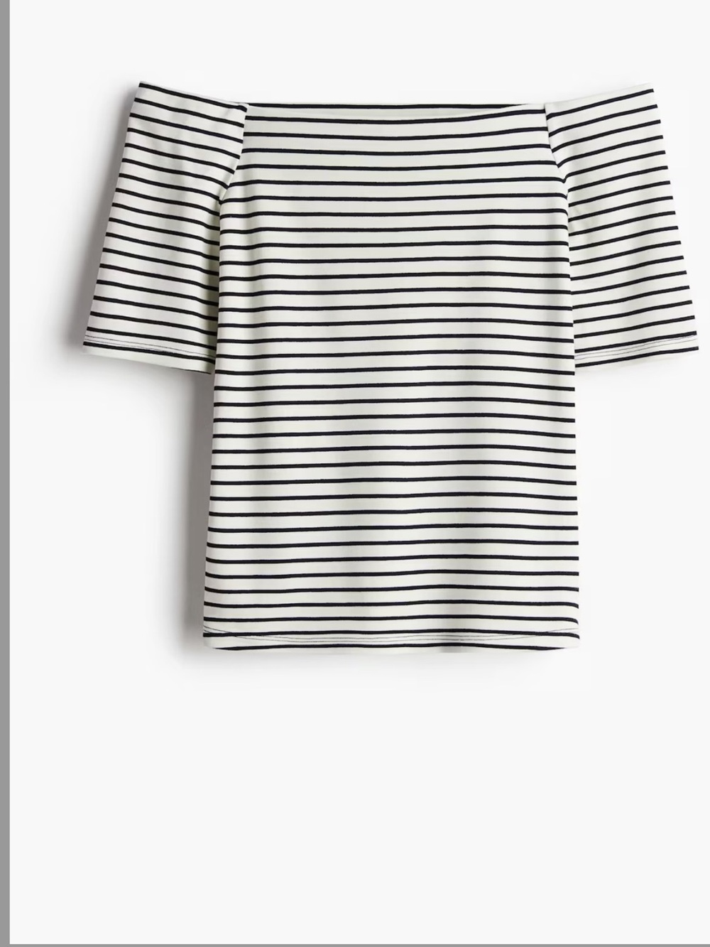 H&M Striped Off-Shoulder Jersey Top- size S